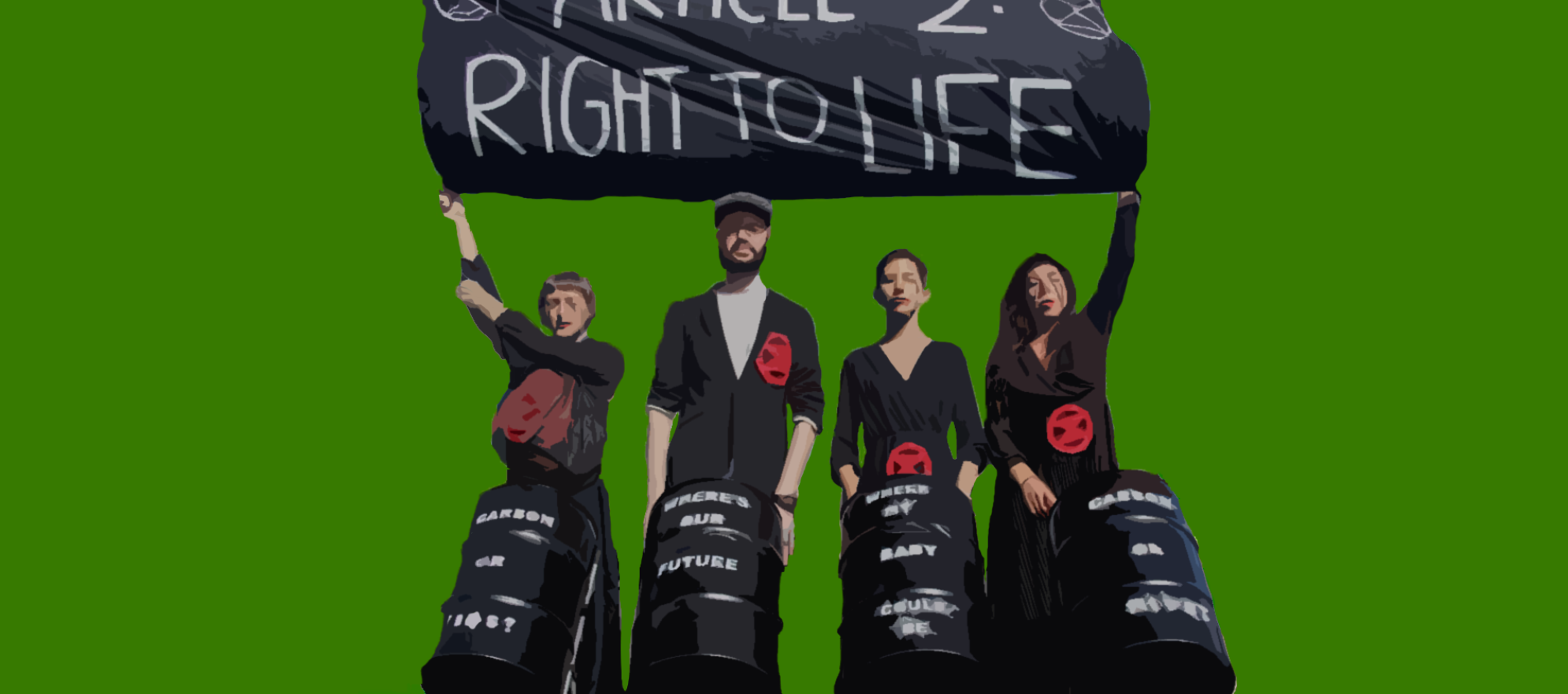  Mujeres letrero &iquest;que hac&eacute;is por el planeta? 